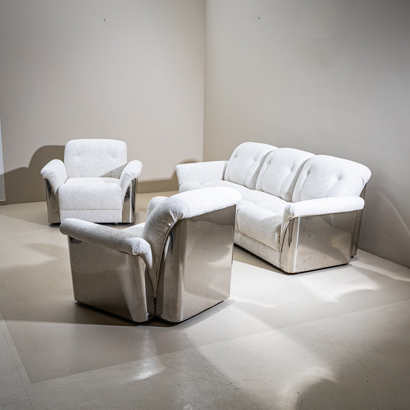 Seating Group with Sofa and Two Armchairs, Italy, Mid-20th Century