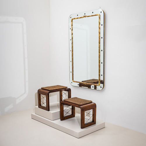Pair of Art Deco Stools, attributed to Osvaldo Borsani, Italy, 1940s