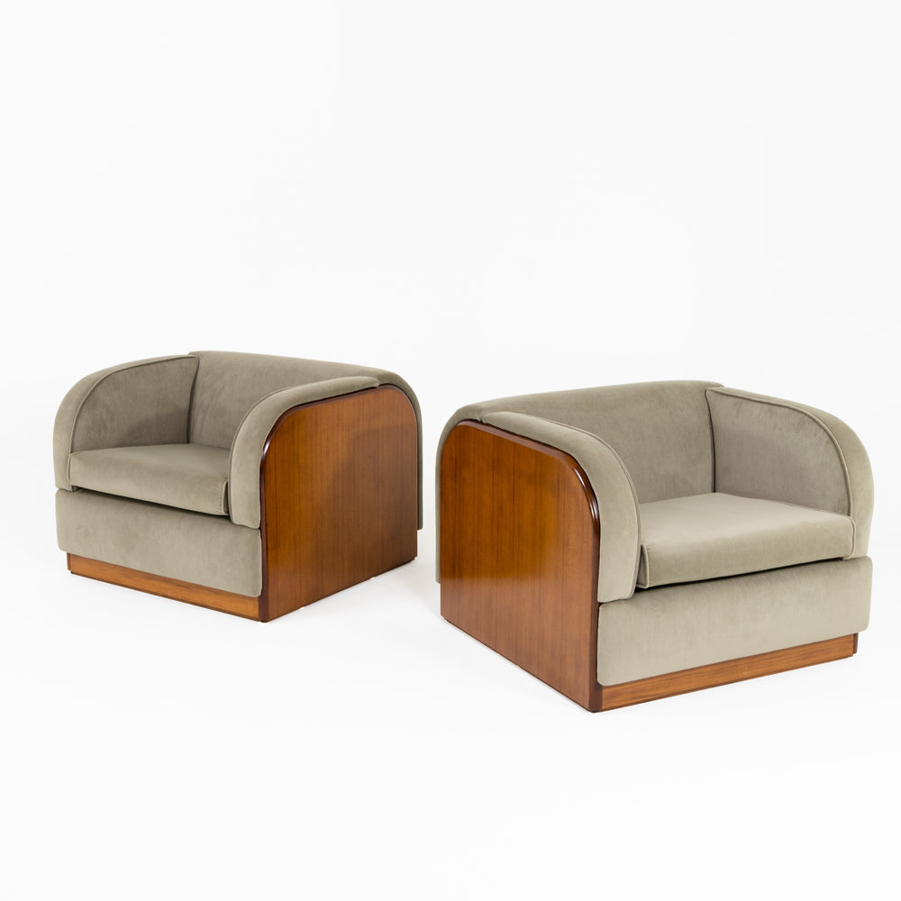 Modernist Lounge Chairs, probably Italy 1940s