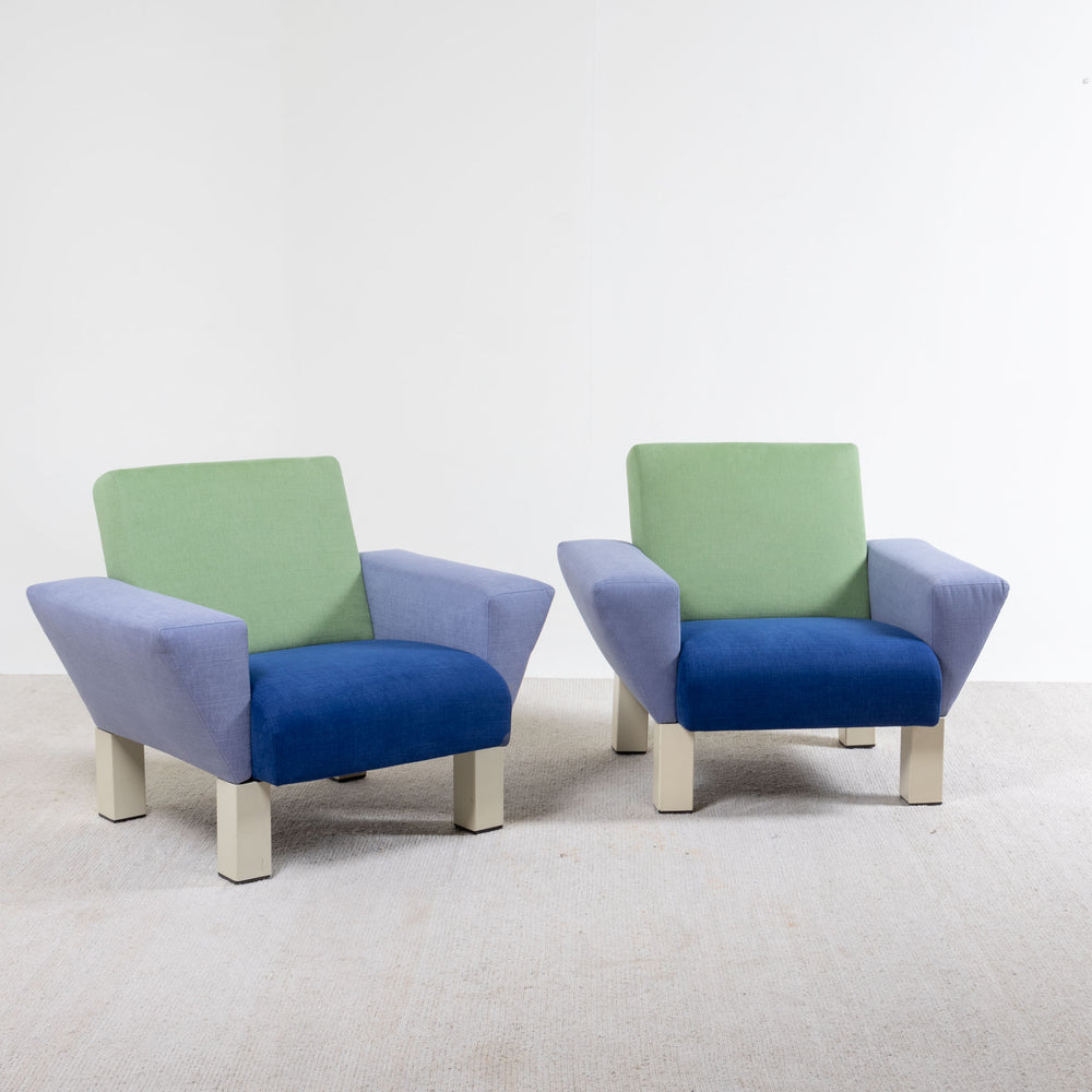 Pair of lounge chairs, model "Westside" by Ettore Sottsass for Knoll, Italy 1982