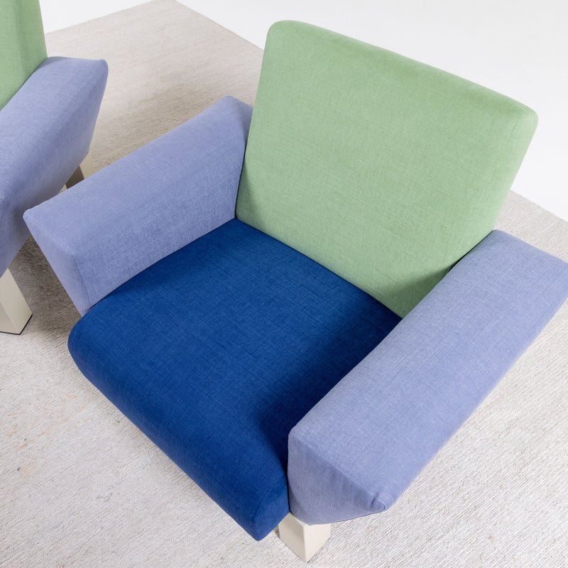 Pair of lounge chairs, model "Westside" by Ettore Sottsass for Knoll, Italy 1982