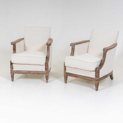 Pair of Cerused Oak Modernist Armchairs