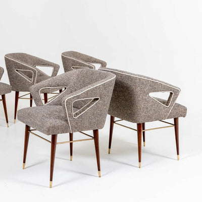 Set of Six Italian Modernist Dining Chairs