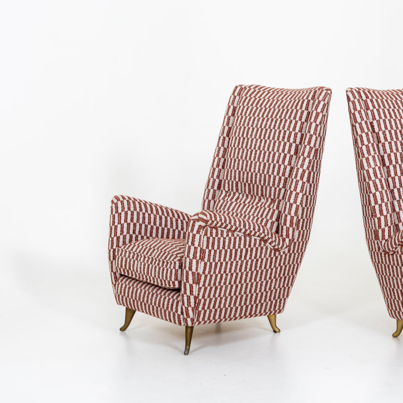 Pair Lounge Chairs by Gio Ponti for Isa, Italy 1950s