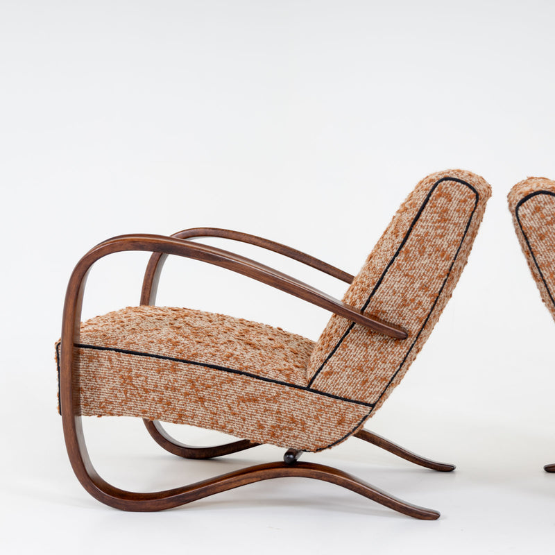 Pair of H-269 Lounge Chairs by Jindřich Halabala, Czech Republic 1930s