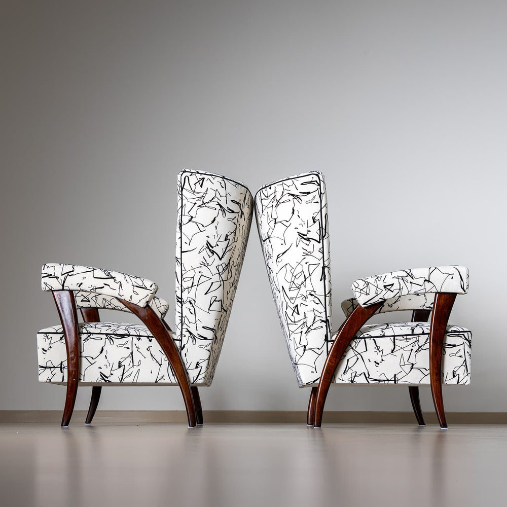 Pair of Italian Armchairs, attributed to Paolo Buffa, Mid-20th Century