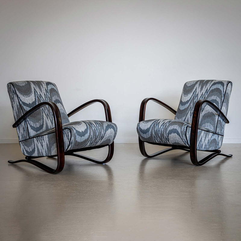 Pair of H-269 Lounge Chairs by Jindřich Halabala, Czech Republic 1930s