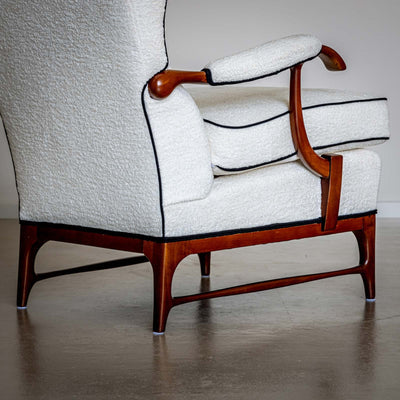 Pair of Wingback Armchairs, attr. to Paolo Buffa, Italy 1950s