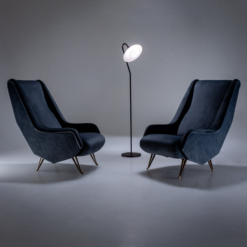 Pair of ISA Bergamo Armchairs, Italy 1960s