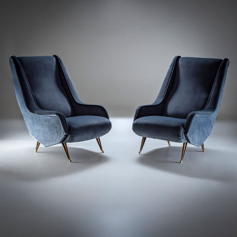 Pair of ISA Bergamo Armchairs, Italy 1960s