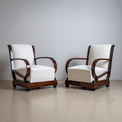 Pair of Art Deco Armchairs, Italy, 1920s