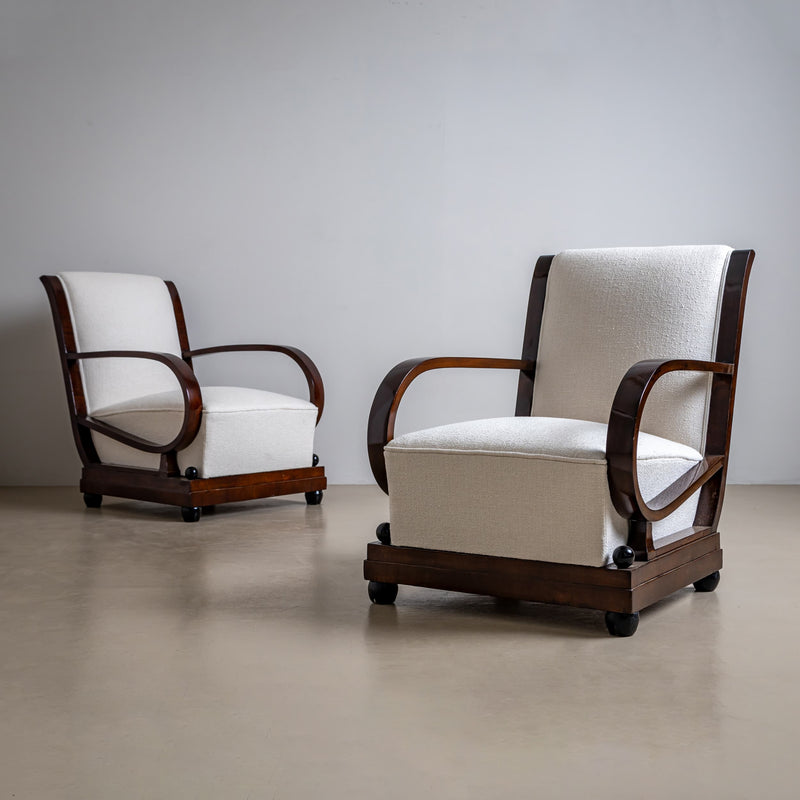 Pair of Art Deco Armchairs, Italy, 1920s