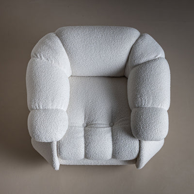 Pair of White Lounge Chairs by Adriano Piazzesi, Italy, 1970s