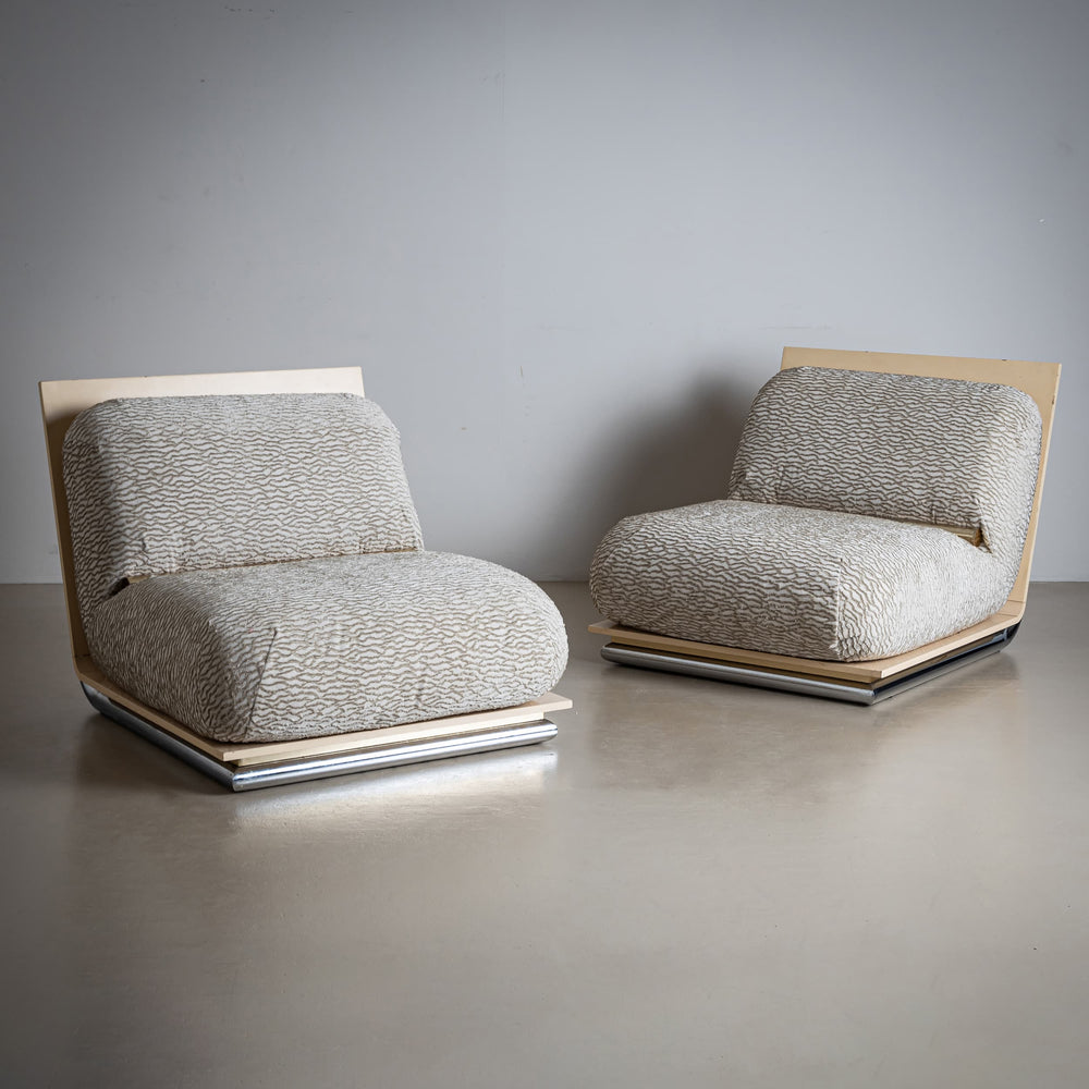Pair of Modular Lounge Chairs, Italy, 1970s