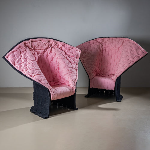 Two Sculptural Lounge Chairs, “I Feltri” by Gaetano Pesce, Italy, 1980s