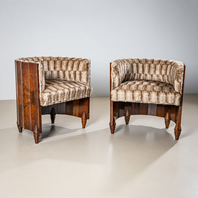 Pair of Art Deco Armchairs, attributed to Osvaldo Borsani, Italy, 1940s