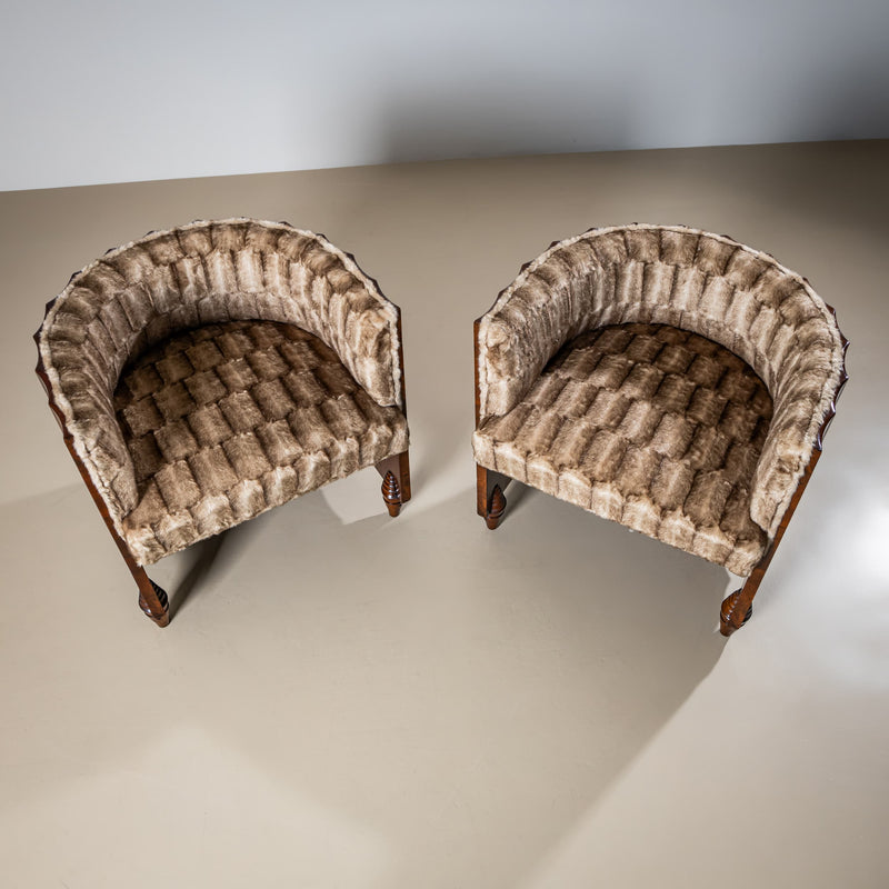 Pair of Art Deco Armchairs, attributed to Osvaldo Borsani, Italy, 1940s