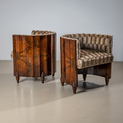 Pair of Art Deco Armchairs, attributed to Osvaldo Borsani, Italy, 1940s