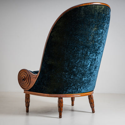 Pair of ‘Nautilus’ Armchairs by Paul Iribe for Annibale Colombo, Italy, 1980s