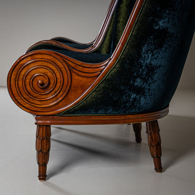 Pair of ‘Nautilus’ Armchairs by Paul Iribe for Annibale Colombo, Italy, 1980s