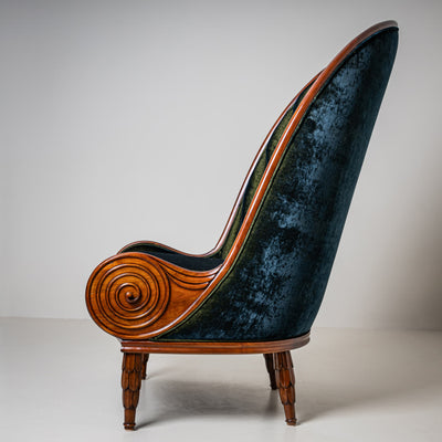 Pair of ‘Nautilus’ Armchairs by Paul Iribe for Annibale Colombo, Italy, 1980s