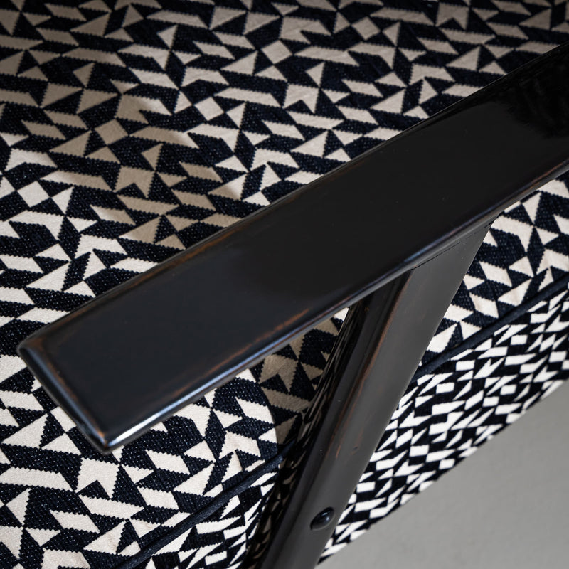 Lounge Chairs with Geometric Upholstery, Italy, Mid-20th Century