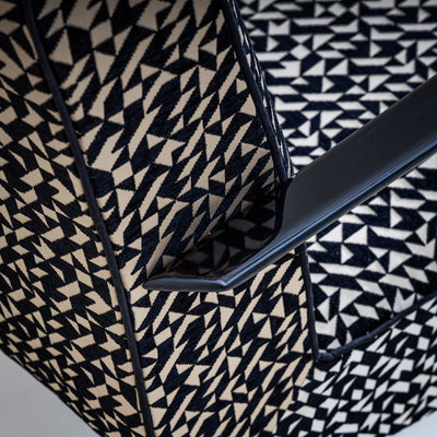 Lounge Chairs with Geometric Upholstery, Italy, Mid-20th Century
