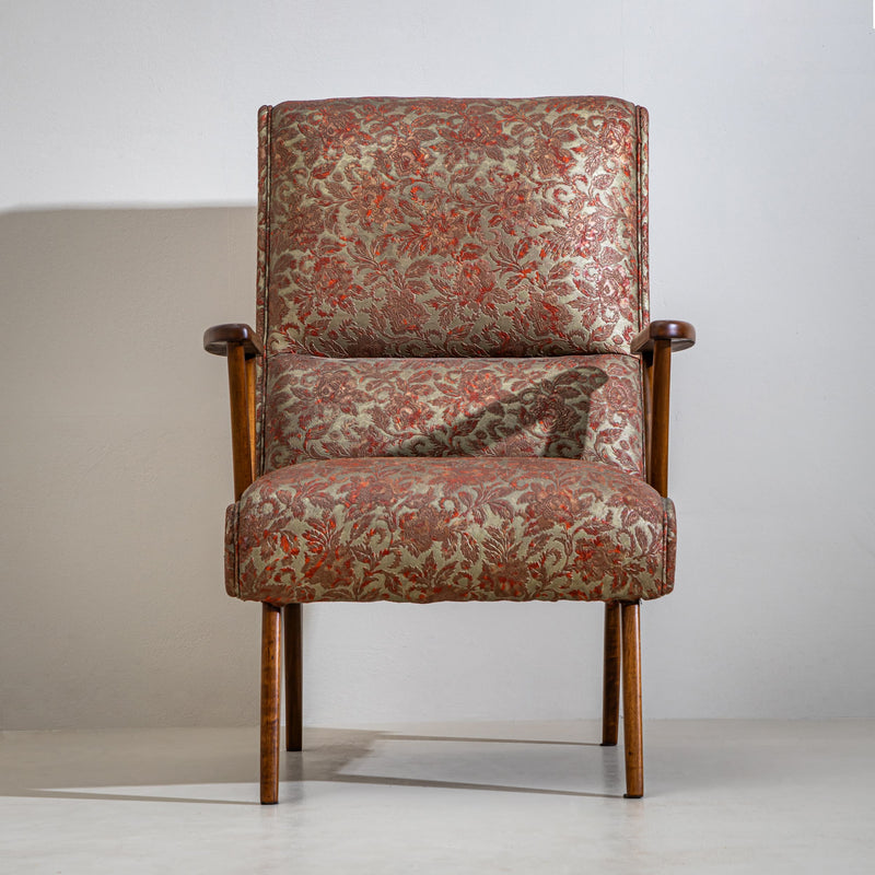 Pair of Lounge Chairs with Faux Leather Upholstery, Italy, 1950s