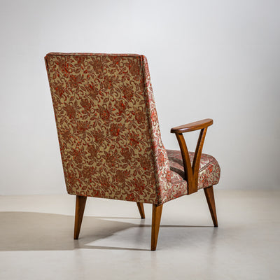Pair of Lounge Chairs with Faux Leather Upholstery, Italy, 1950s