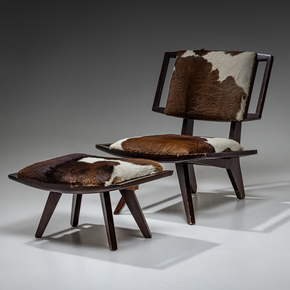 Paul László Lounge Chair with Ottoman, Glenn of California, USA, 1950s