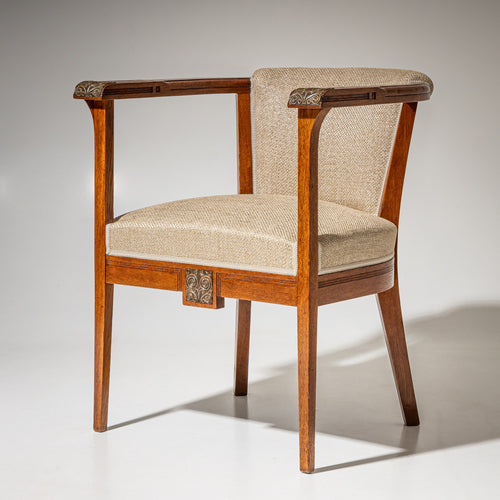 Pair of Art Nouveau Armchairs, attributed to Angelo Sello, Italy, early 20th century