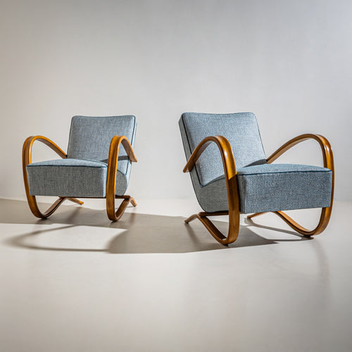 Pair of H-269 Lounge Chairs by Jindřich Halabala, Czechia, 1930s