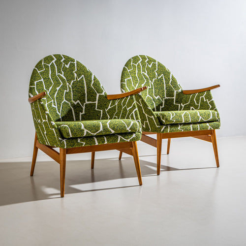 Pair of Mid-Century Armchairs, designed by Júlia Gaubek (1928–2015), Hungary, 1960s/70s