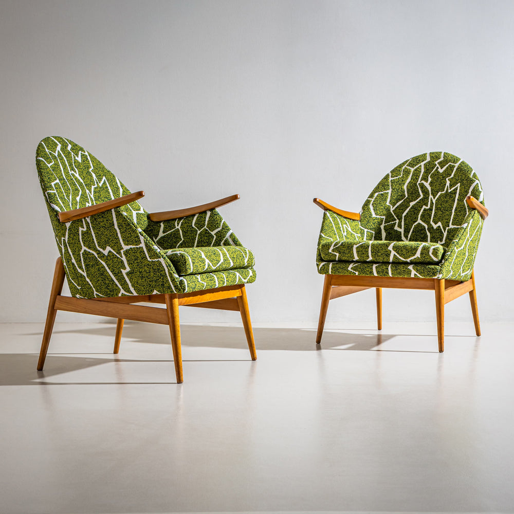 Pair of Mid-Century Armchairs, designed by Júlia Gaubek (1928–2015), Hungary, 1960s/70s