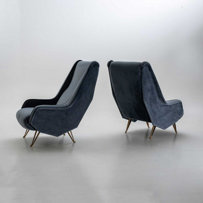 Pair of ISA Bergamo Armchairs, Italy 1960s