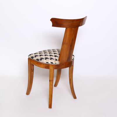 Set of Five Walnut Dining Chairs, Italy Mid-20th Century
