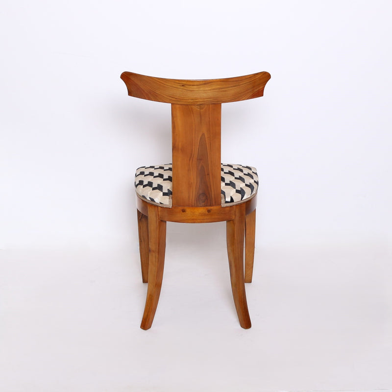 Set of Five Walnut Dining Chairs, Italy Mid-20th Century