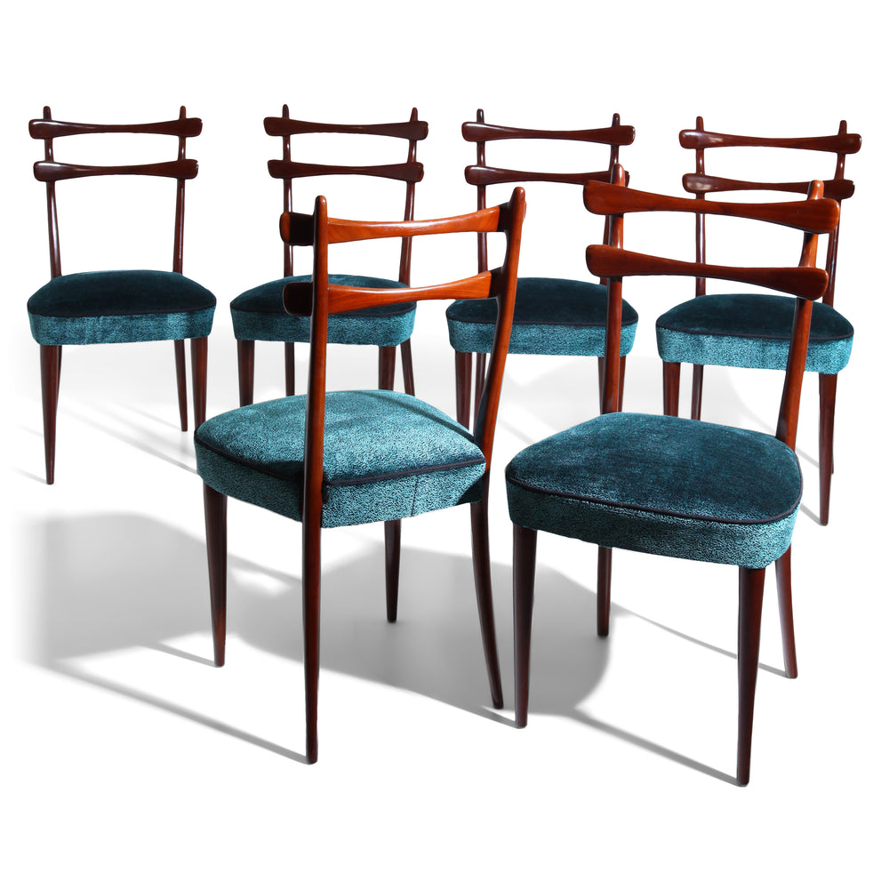 Set of Six Italian Mid-Century Dining Chairs