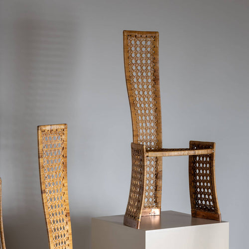 Set of Six Rattan Side Chairs, attr. to Danny Ho Fong for Tropi-Cal, Italy 1970s