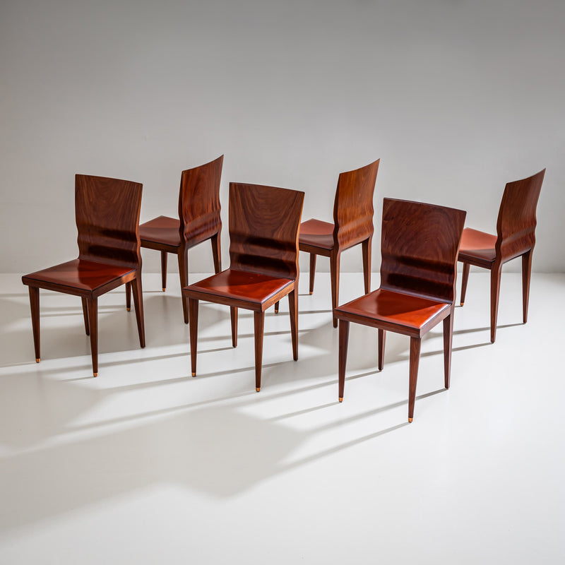 Set of seven Chairs, model ‘Diva’ by William Sawaya for Sawaya & Moroni, Milan, Italy, 1980s
