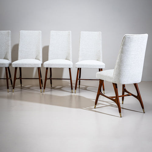 Set of Six Side Chairs, attributed to Melchiorre Bega (1898–1976), Italy, 1950s
