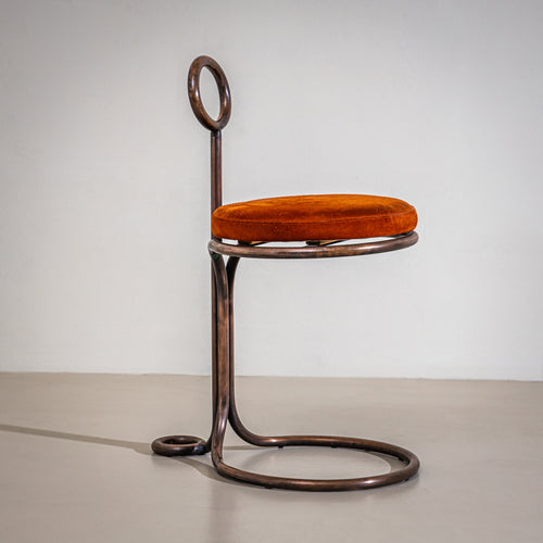 Sculptural Metal Stool, probably Italy, Late 20th Century