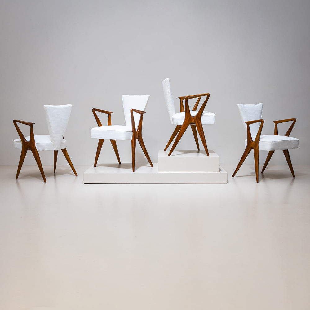 Set of Four Armchairs, Italy, 1950s