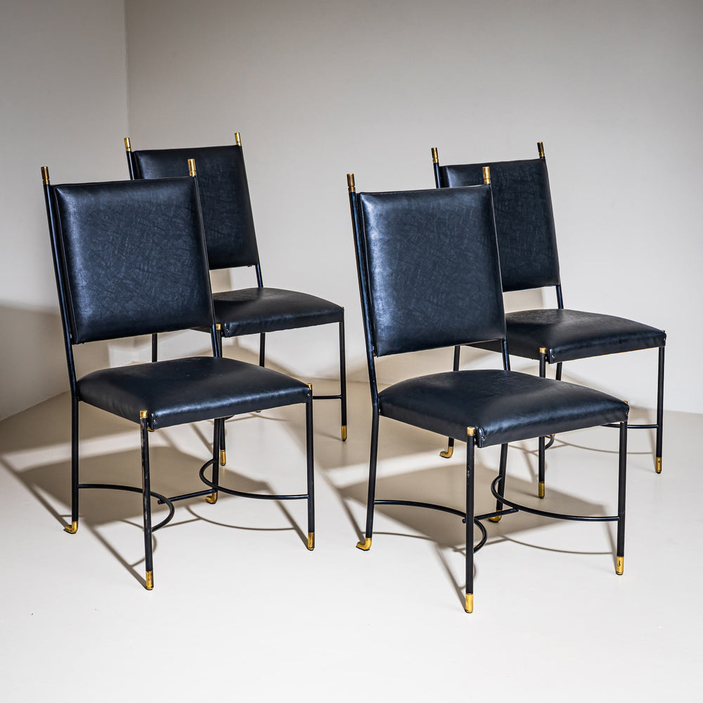 Four Chairs, attributed to Luigi Caccia Dominioni, Italy, 1960s