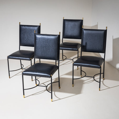 Four Chairs, attributed to Luigi Caccia Dominioni, Italy, 1960s