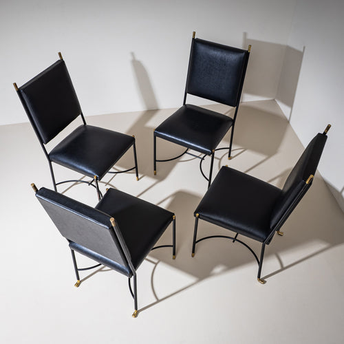 Four Chairs, attributed to Luigi Caccia Dominioni, Italy, 1960s