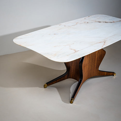 Dining Table with Onyx Top by Osvaldo Borsani, Italy, 1950s