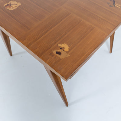 Game Table with Inlays by Scremin, Italy 1940s