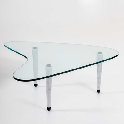 Coffee table with marble legs, Italy 20th century