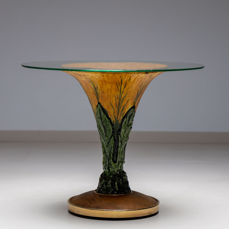 Glazed Ceramic Side Table, Italy 1960s